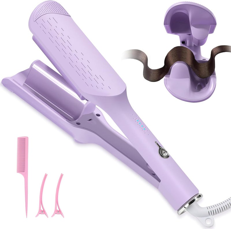 Chikyo Curling Iron Hair Crimper Waver, 1.25 Inch Rovy Wave Curling Iron with Anti-Scald, Ionic Deep Waver Hair Curler Tool with Ceramic 2 Barrel for Women, 32mm Beach Waves with 30 Min Auto Shut Off - Image 1